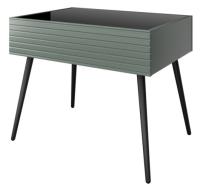 Стол журнальный Брента (лдсп, стекло-черное,  черный, лак белый (Браво-мебель) ) в Черноморском от производителя 