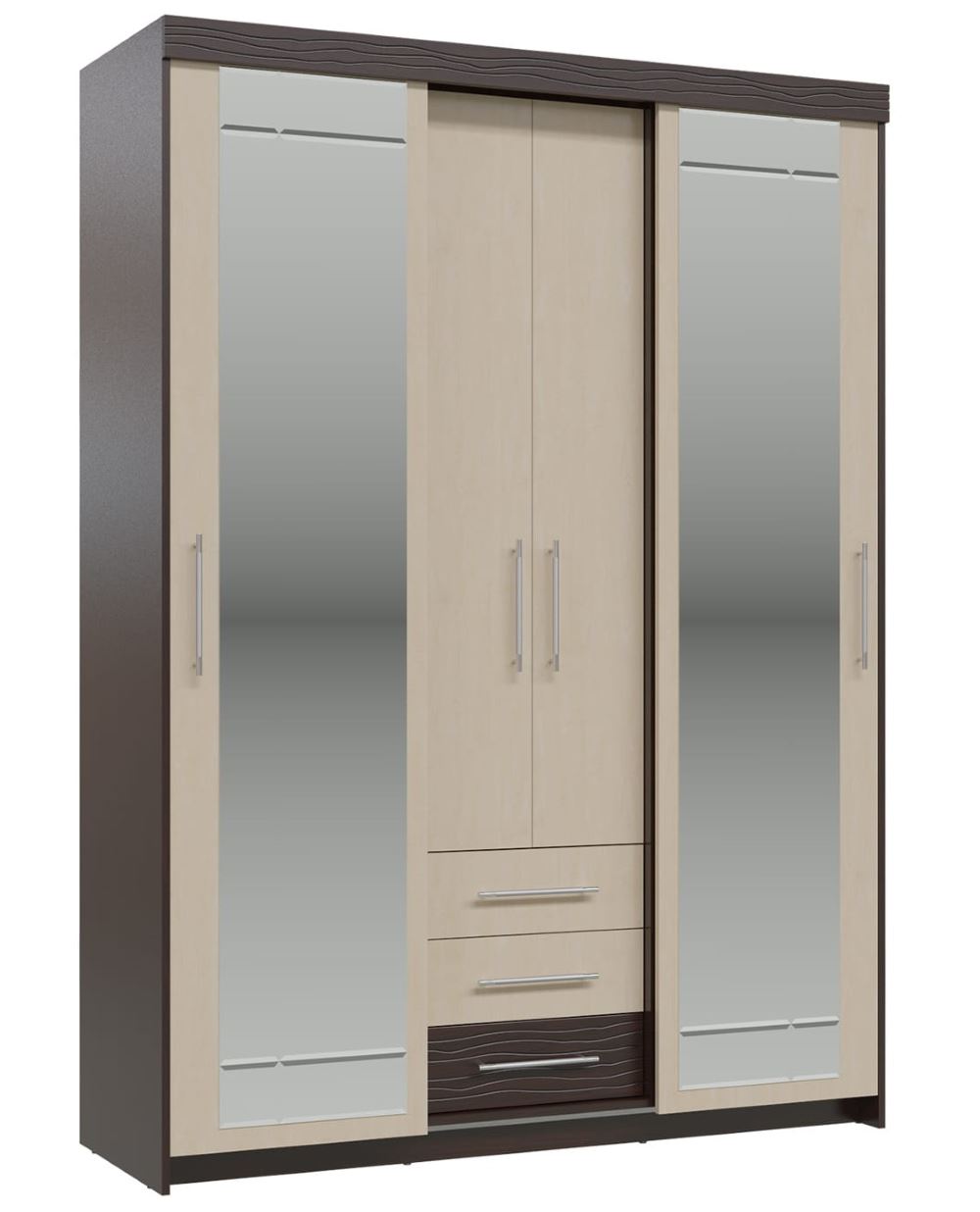 Фото Шкаф-купе с ящиками Олимп (2 двери) от производителя Гранд Кволити в Черноморском по цене 36&nbsp;860 ₽