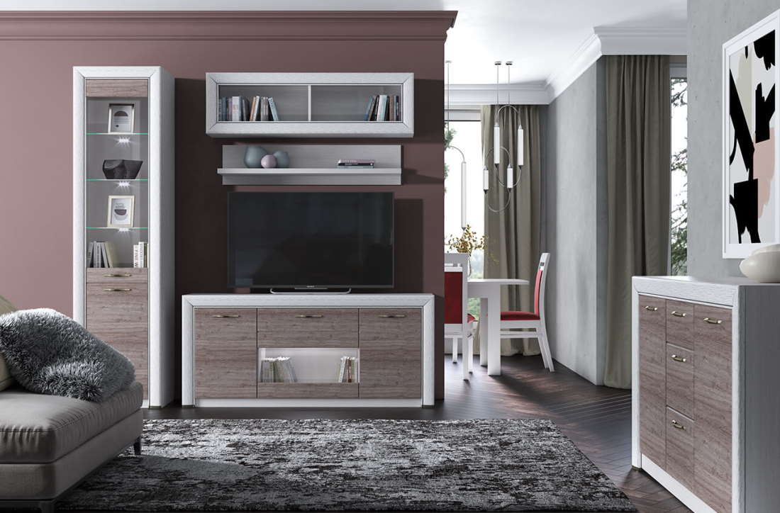 Фото Тумба RTV 1V2D1S Оливия (Olivia) от производителя Анрэкс в Черноморском по цене 18 710 ₽