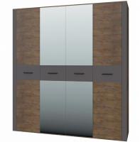 Фото  шкаф куба шр-4 (198) 2 зеркала четырехдверный производитель Браво-мебель