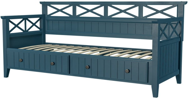 Фото Кровать односпальная Амелия (СМ 80х200) с выдвижными ящиками, без основания с универсальными царгами от производителя Браво-мебель в Черноморском по цене 29&nbsp;730 ₽