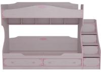 Фото krovati-nedorogie кровать детская двухъярусная ева-1 секции-2 и 3 (см 80х200) с основанием и лестницей производитель Росток