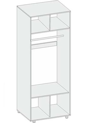 Фото Шкаф Аллегро вар.№4 (90) экокожа двухдверный от производителя Диал в Черноморском по цене 11&nbsp;560 ₽