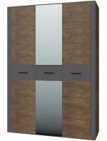 Фото  шкаф куба шр-3 (152) с зеркалом трехдверный производитель Браво-мебель
