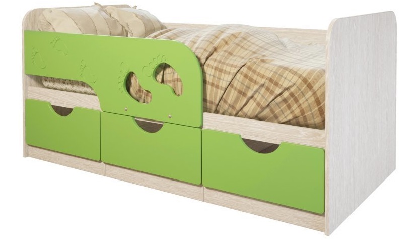 Фото Кровать детская Минима Лего (СМ 80х186) с ящиками от производителя Мебелони в Черноморском по цене 13 530 ₽