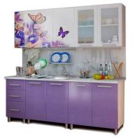 Кухня Люкс Ирис (2,0) (серый, фотопечать-фиолетовый глянец,(БТС)) в Черноморском от производителя 