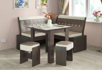 Кухонная лавка Кантри мини (венге, кожзам темно-коричневый №725 (ТриЯ) ) в Черноморском от производителя 