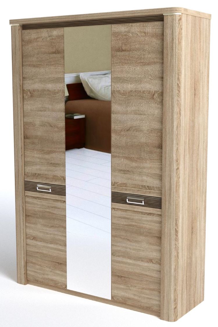 Фото Шкаф Магнолия (160) трехдверный от производителя СБК в Черноморском по цене 36&nbsp;070 ₽