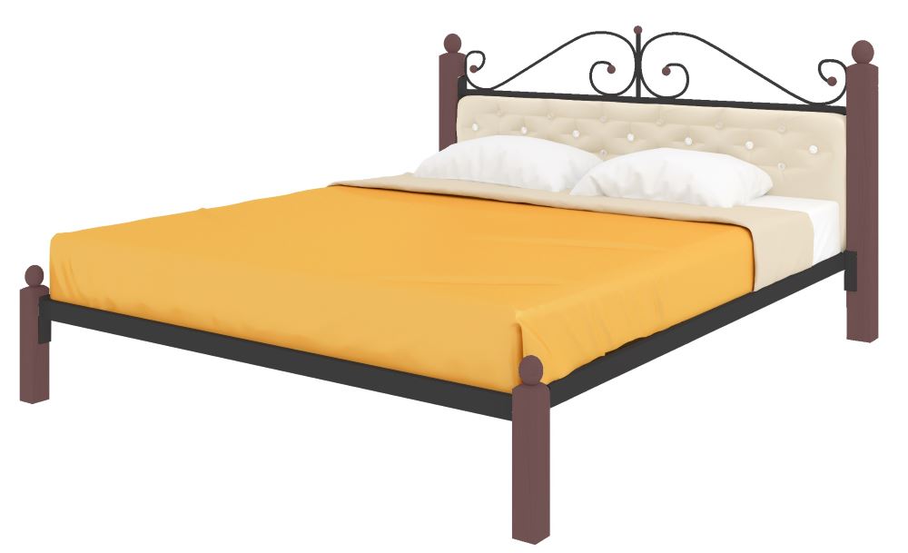 Фото Кровать двуспальная Диана Lux мягкая (СМ 160х200) трубка металл от производителя Милсон в Черноморском по цене 23 340 ₽