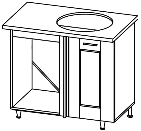 Фото Кухня Селена К-78 стол-мойка угловая 1000 правая от производителя Ставрополь Мебель в Черноморском по цене 3 630 ₽