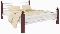 Фото derevyannye-krovati кровать двуспальная милана lux plus (см 140х200) трубка металл производитель Милсон