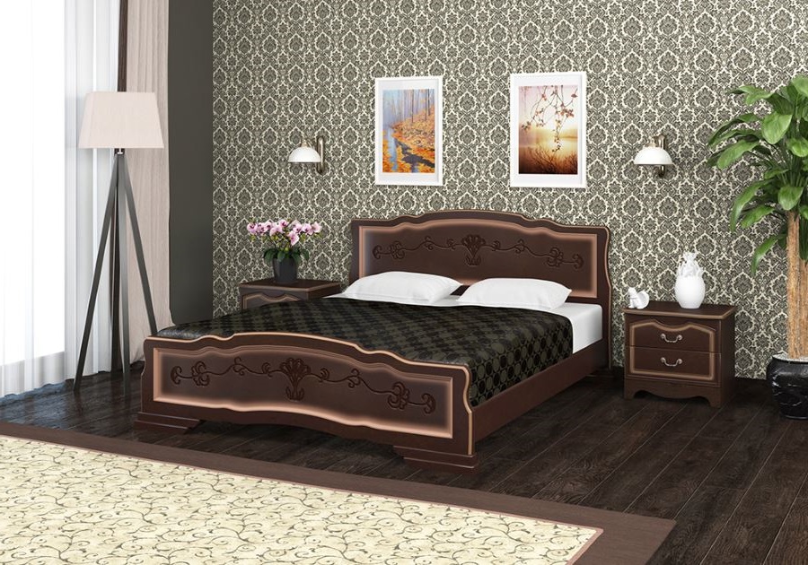 Фото Кровать двуспальная Карина-6 (СМ 160х200) без основания с универсальными царгами от производителя Браво-мебель в Черноморском по цене 18 130 ₽