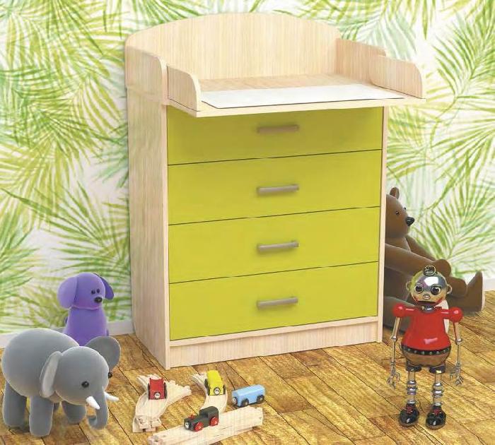 Комод пеленальный КП-1  (дуб молочный-лайм (Пирамида) )