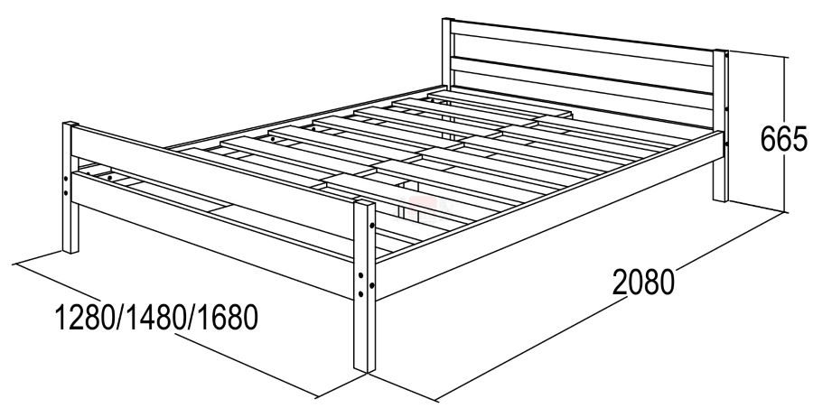 Фото Кровать-13 двуспальная (СМ 160x200) с основанием от производителя Фант-мебель в Черноморском по цене 13 890 ₽