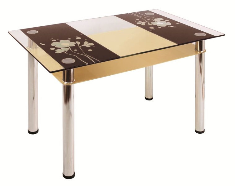 Фото Стол обеденный 3.7 с полкой  от производителя Мебель из стекла в Черноморском по цене 8 520 ₽