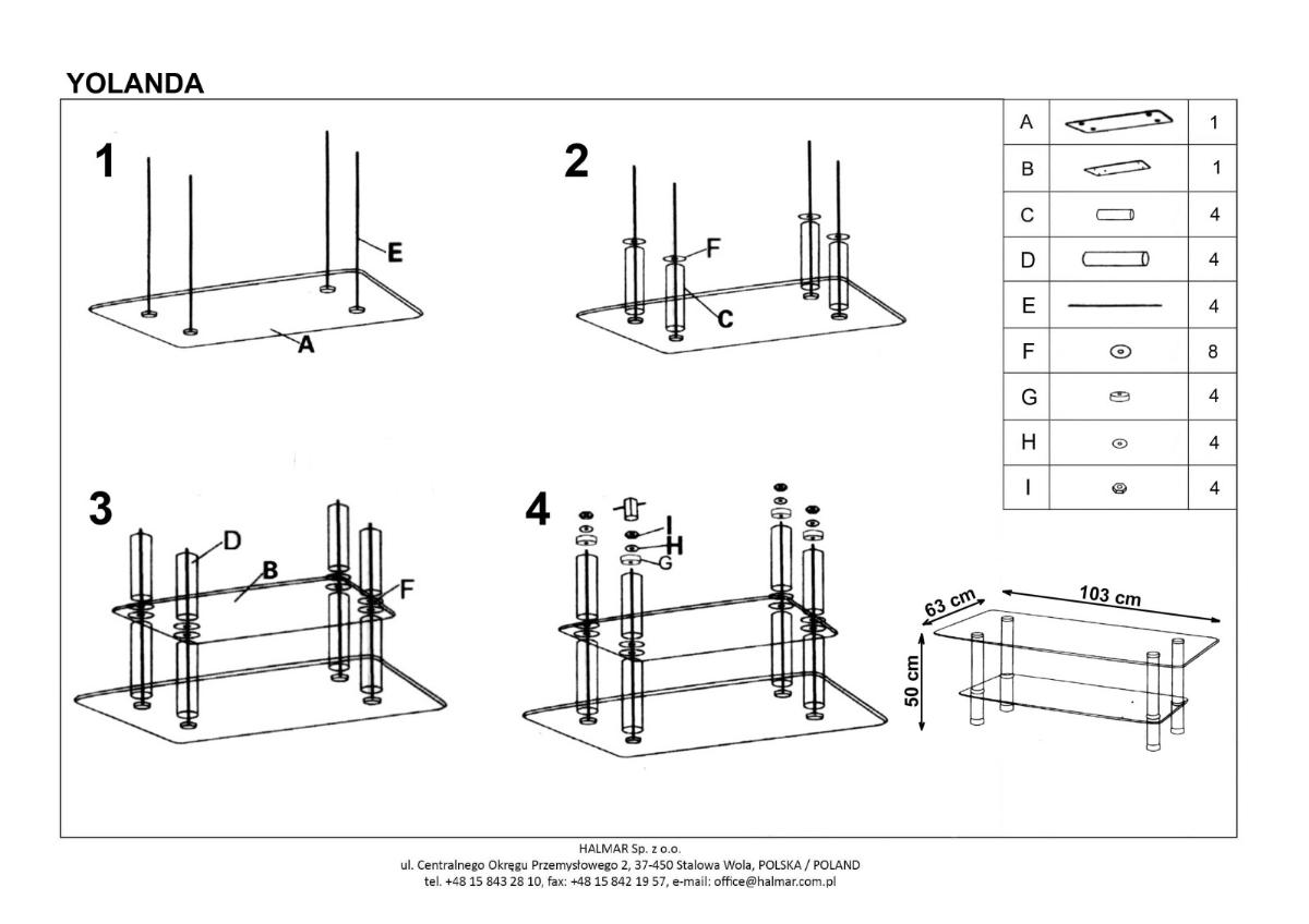 Фото Стол журнальный Halmar Yolanda от производителя Halmar  в Черноморском по цене 9&nbsp;170 ₽