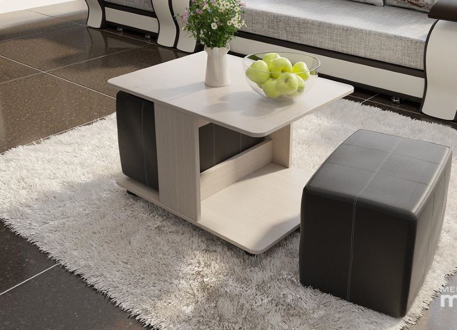 Фото Стол журнальный Капри с пуфиками от производителя ТриЯ в Черноморском по цене 9 160 ₽