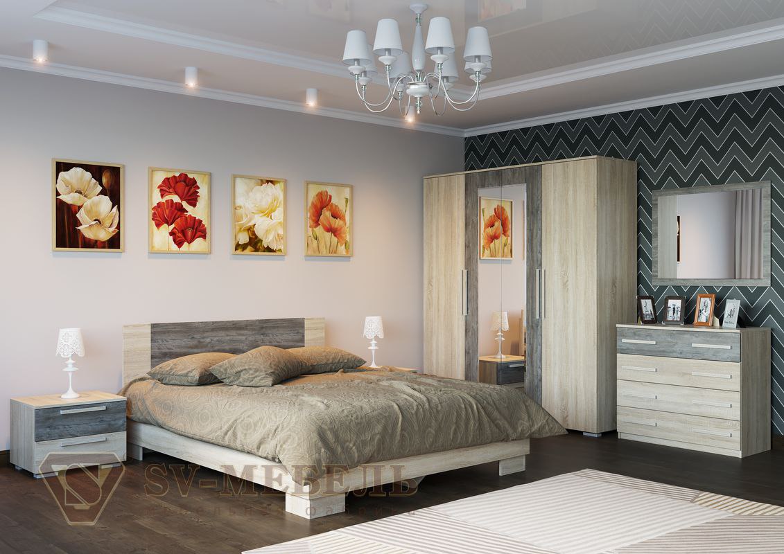 Фото Кровать двуспальная Лагуна-2 (СМ 160х200) комплектуется настилом от производителя SV-мебель в Черноморском по цене 14 900 ₽