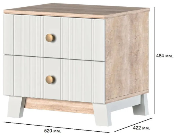 Фото Тумба прикроватная Ланзетти от производителя Браво-мебель в Черноморском по цене 7&nbsp;310 ₽