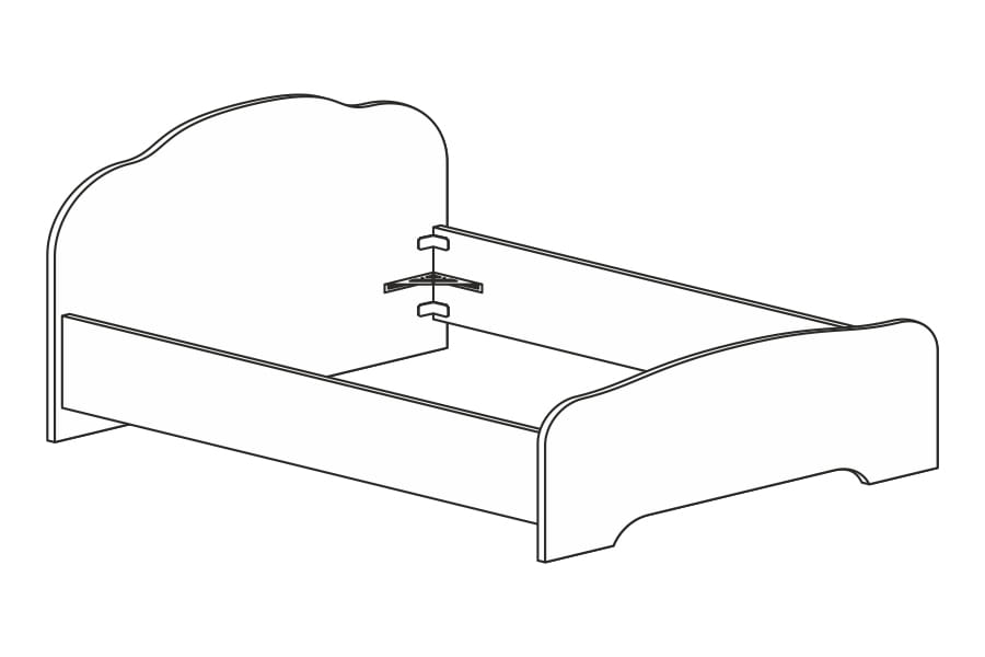 Фото Кровать двуспальная Кэт-2 Эвита (СМ 140х200) не комплектуется настилом от производителя Диал в Черноморском по цене 12&nbsp;090 ₽