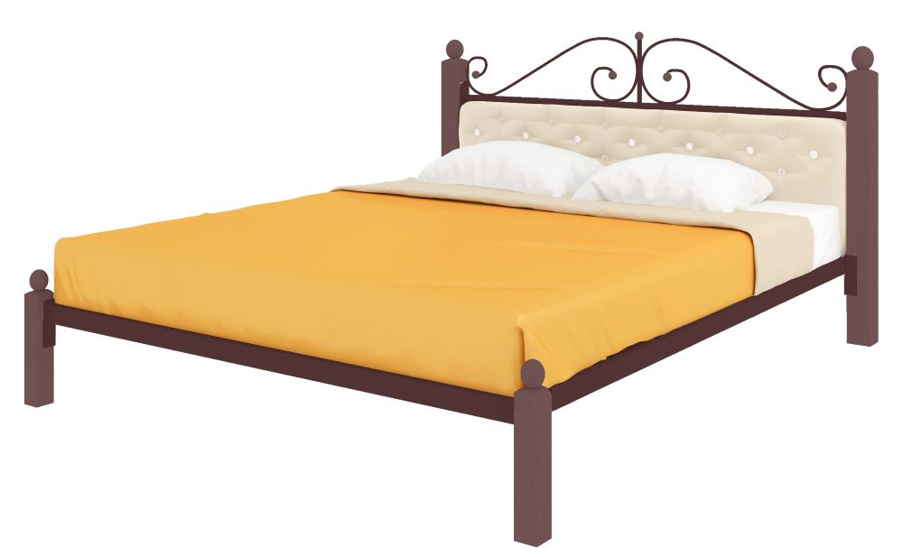 Фото Кровать двуспальная Диана Lux мягкая (СМ 160х190) трубка металл от производителя Милсон в Черноморском по цене 23 340 ₽