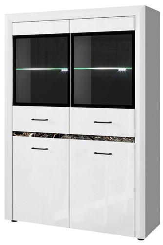 Фото Шкаф с витриной 2V2D ВайтБлек (WhitBlack) от производителя Анрэкс в Черноморском по цене 33 870 ₽