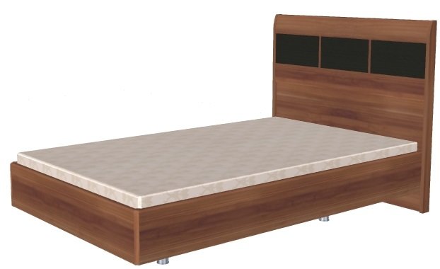 Кровать односпальная Мелисса КР-2801 (СМ 120х200) с ламельным основанием ( 120х200 , ЛДСП/МДФ , слива валлис комбинированный , без подъемного мех. , без ящиков , без матраса (Лером) )
