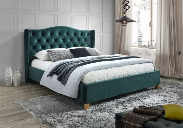 Фото Кровать двуспальная Signal Aspen velvet bluvel (СМ 140х200) c ортопедическим основанием от производителя Signal в Черноморском по цене 70 580 ₽