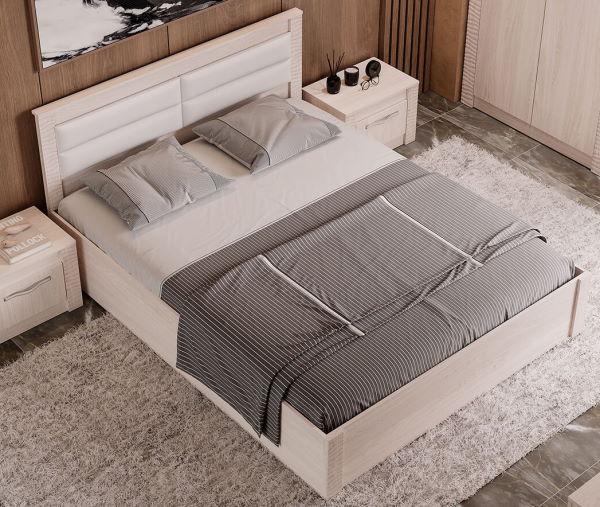 Фото Кровать двуспальная Монако КР-16 (СМ 160х200) с основанием (Мебелони) от производителя Мебелони в Черноморском по цене 11 850 ₽