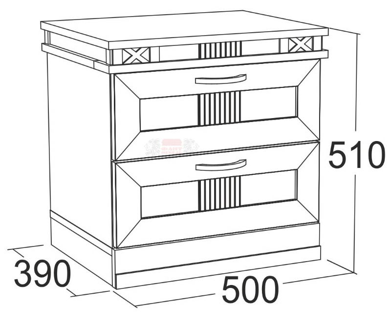 Фото Тумба прикроватная Ольга-18 с 2-мя ящиками от производителя Фант-мебель в Черноморском по цене 5 020 ₽