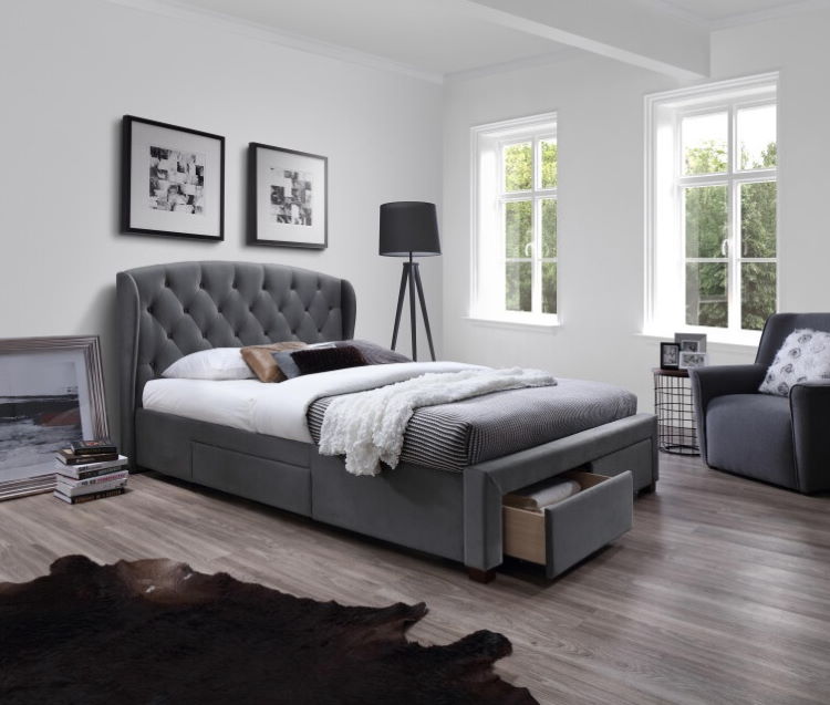 Фото Кровать двуспальная Halmar Sabrina (СМ 160х200) c ортопедическим основанием от производителя Halmar  в Черноморском по цене 71 530 ₽