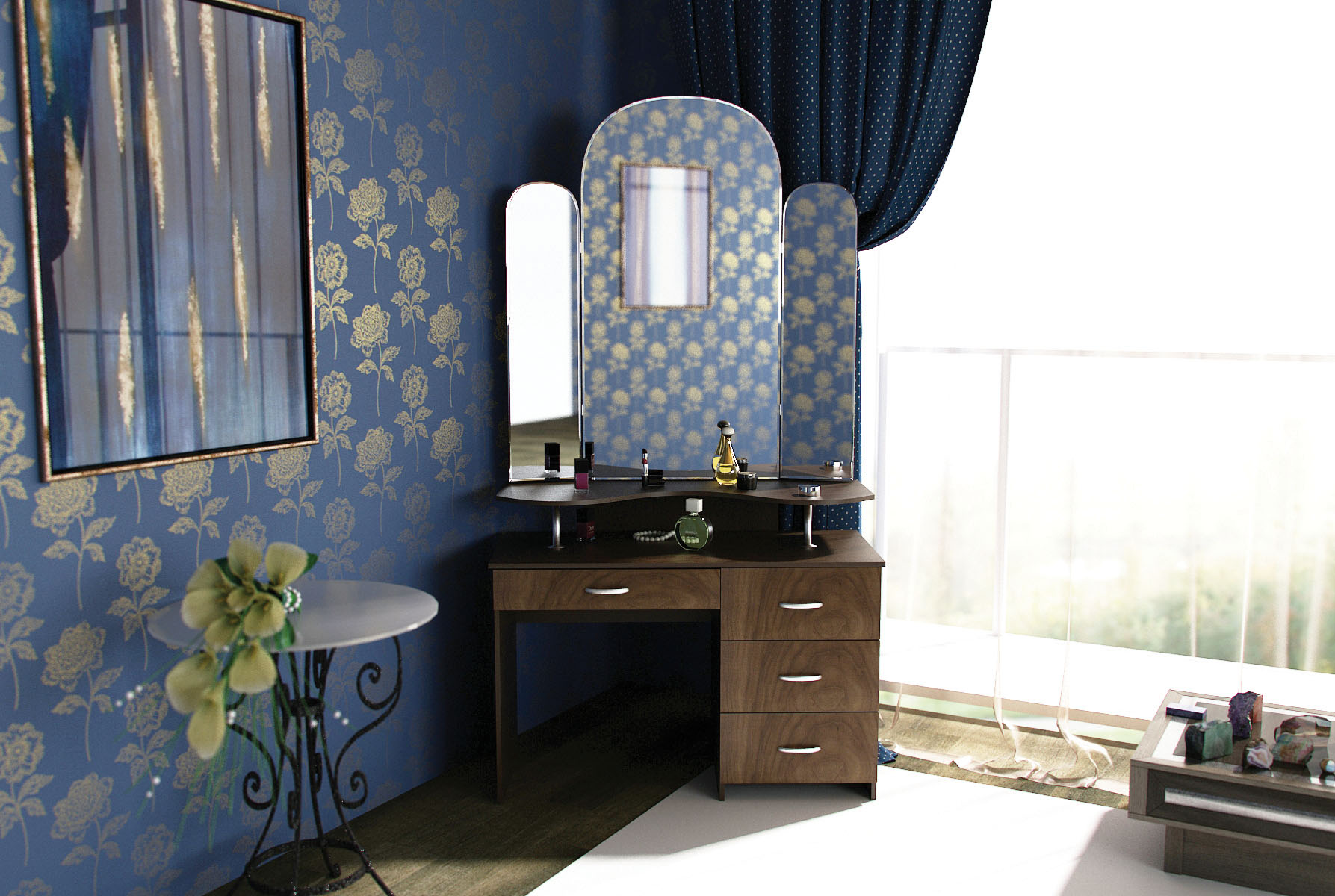 Фото Трюмо Т4 с зеркалом  от производителя Комфортная мебель в Черноморском по цене 12 710 ₽